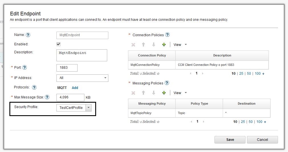 Endpoint with Security Profile