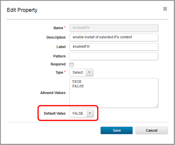 edit default iFix enable property