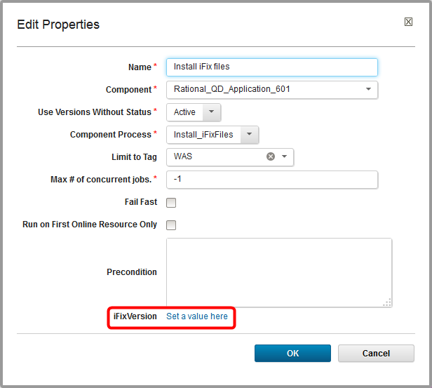 select runtime iFix version - need image