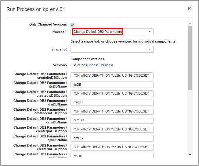 change parameters