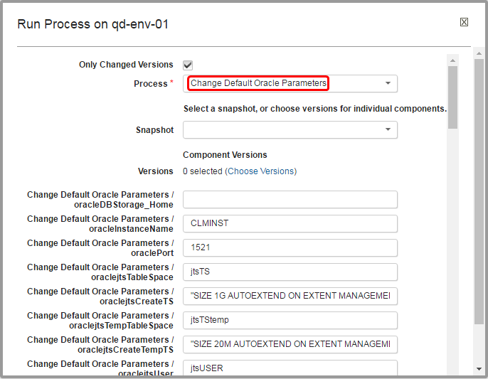 change parameters