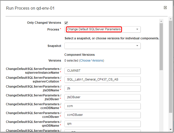 change parameters