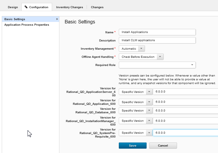 set component versions