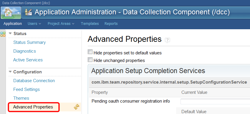 display dcc advanced properties