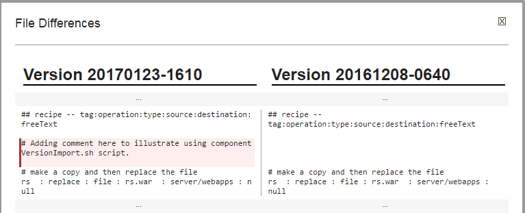 differences between two versions of a file